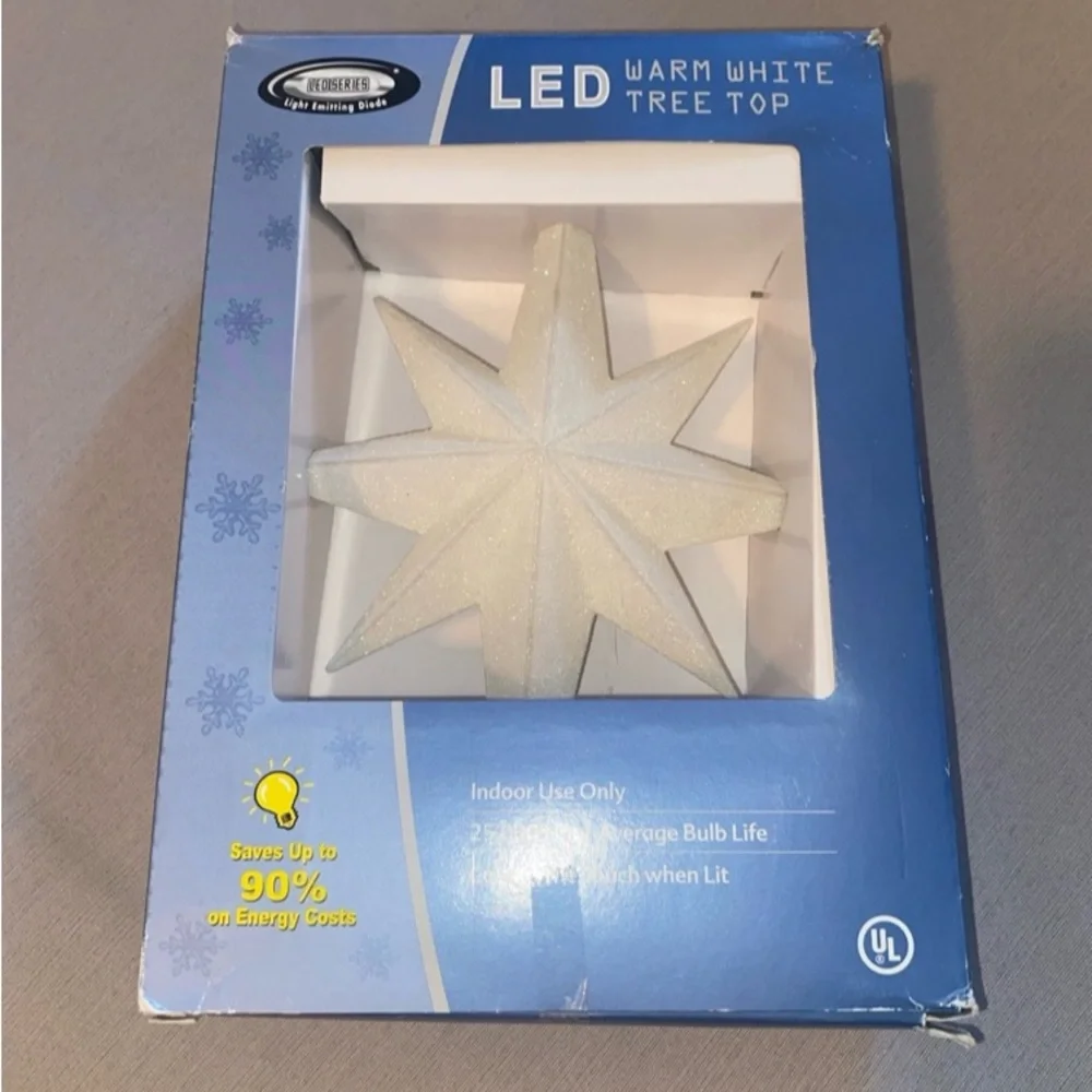 LED West Elm Christmas tree topper Star New